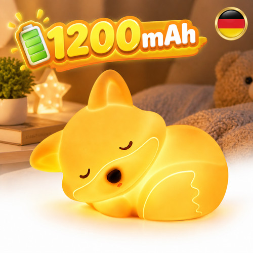 Led nachtlicht fuchs - fuchs, silikon